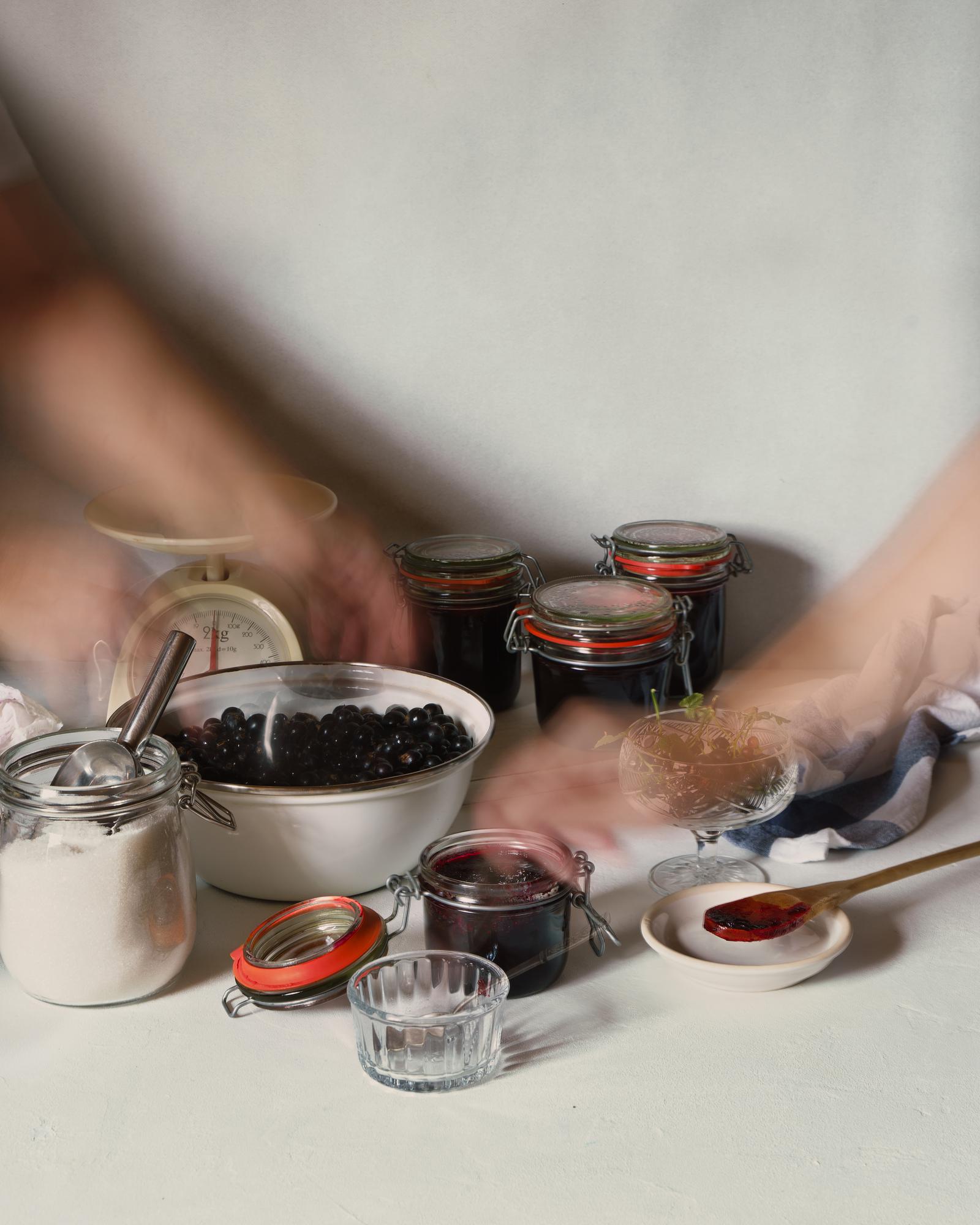 Small workshop kitchen with jars and tools
